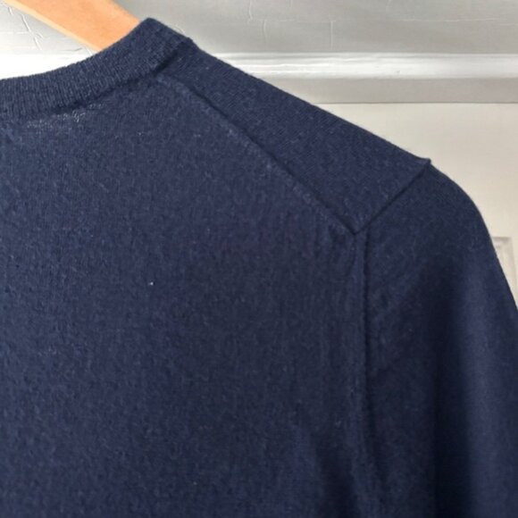 Jenni Kayne Sweater Hudson Crewneck 100% Merino Wool Navy Blue Size M - Picture 10 of 14